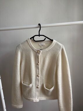 Cardigan blanc cottage core